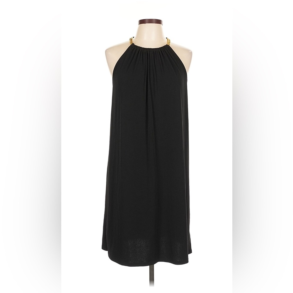 MICHAEL Michael Kors Black Mini Dress with Gold Accents